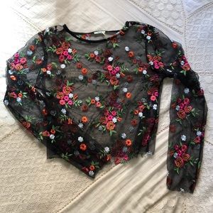 Kimchi Blue/ Urban Outfitters Black Mesh Top